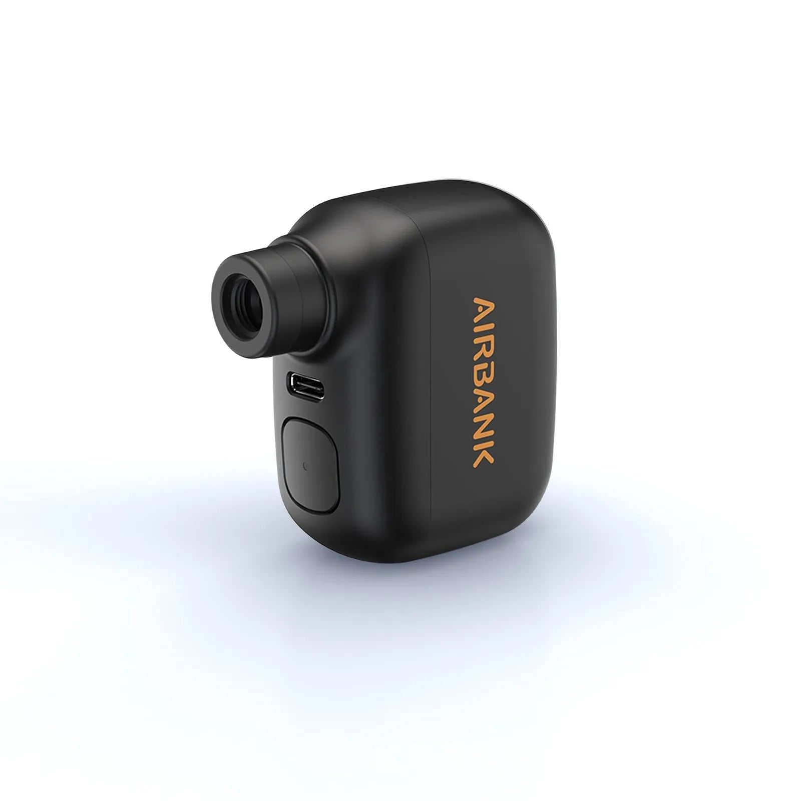 Black AS100 mini electric bicycle pump with USB charging cable and waterproof bag