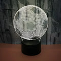 3D football shaped night light displaying multiple colours with touch control and USB power connection