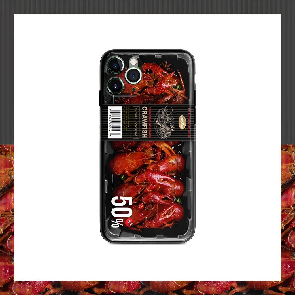 Crayfish TPU phone case for iPhone and Huawei models, original pseudo-style Europe America design, protective cover