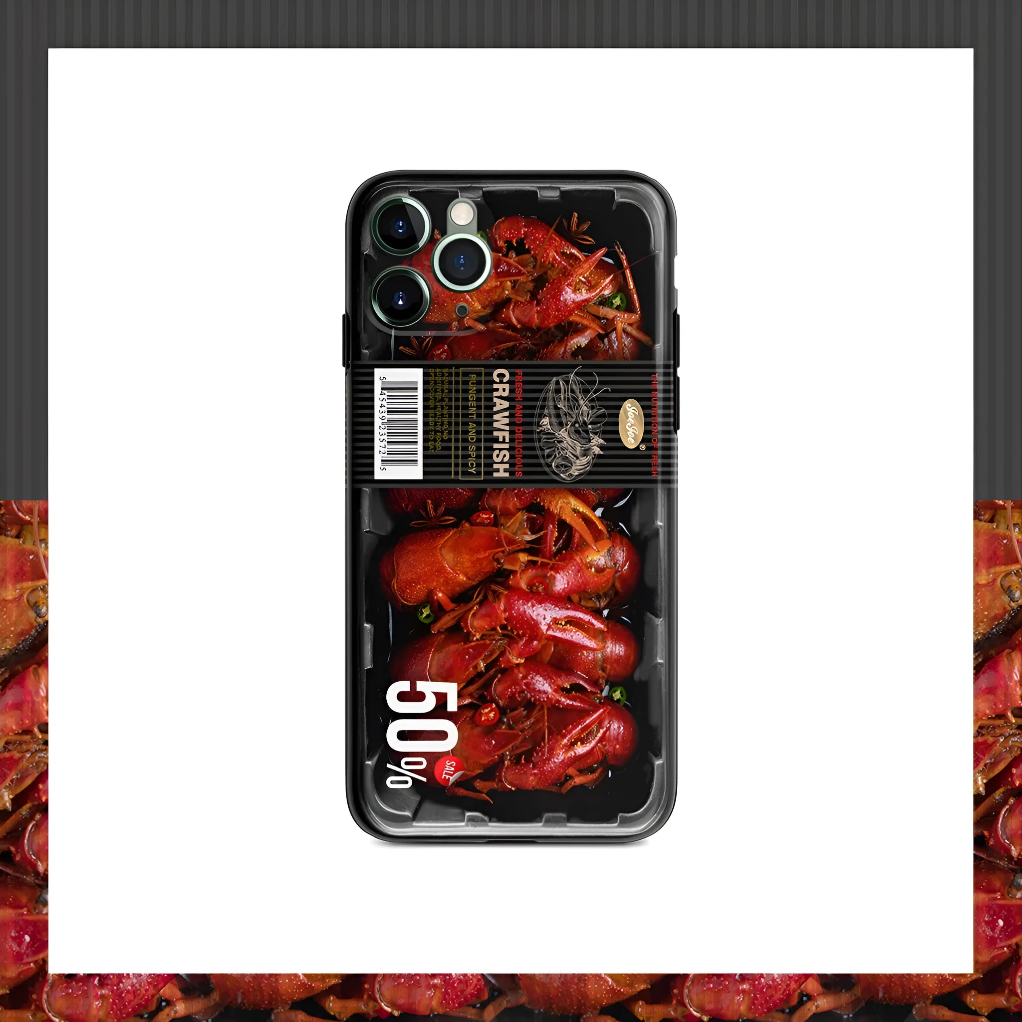 Crayfish TPU phone case for iPhone and Huawei models, original pseudo-style Europe America design, protective cover