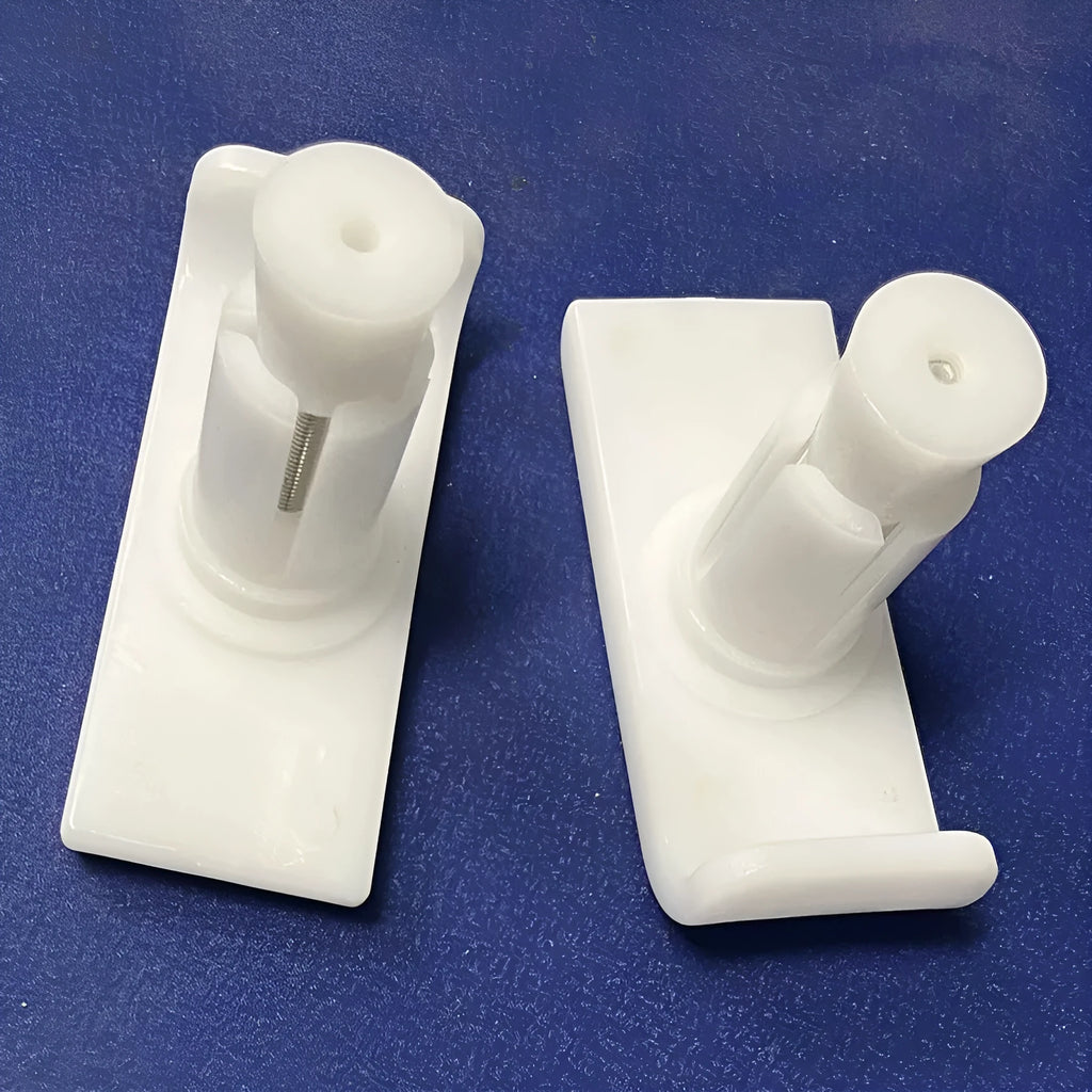 White POM walker sled foot mat glide plate universal accessory pair