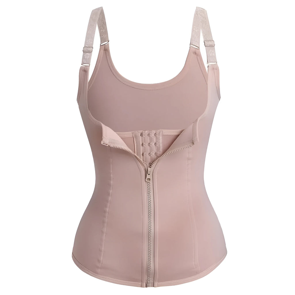 Adjustable zipper waist shaper trimmer in Black, Blue, Purple, Red sizes S to 3XL polyester spandex