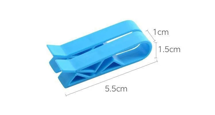 A white PP plastic garbage bag fixing clip designed to secure bin liners to rubbish cans.