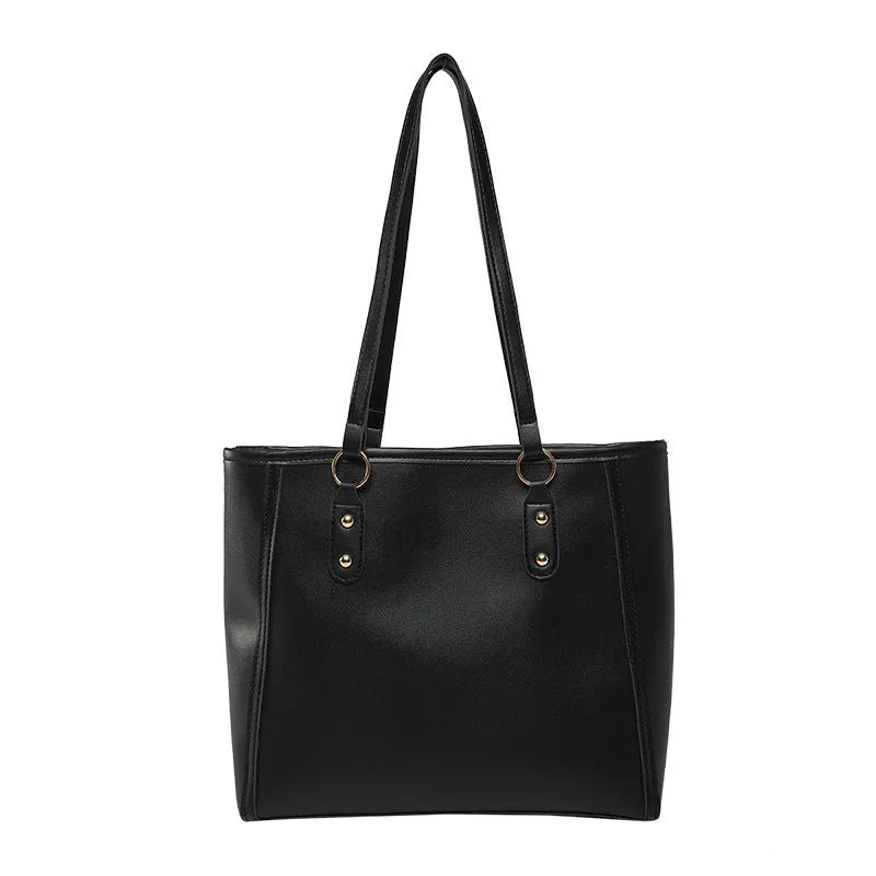 Korean style PU leather shoulder underarm bag in horizontal square shape with sandwich pocket