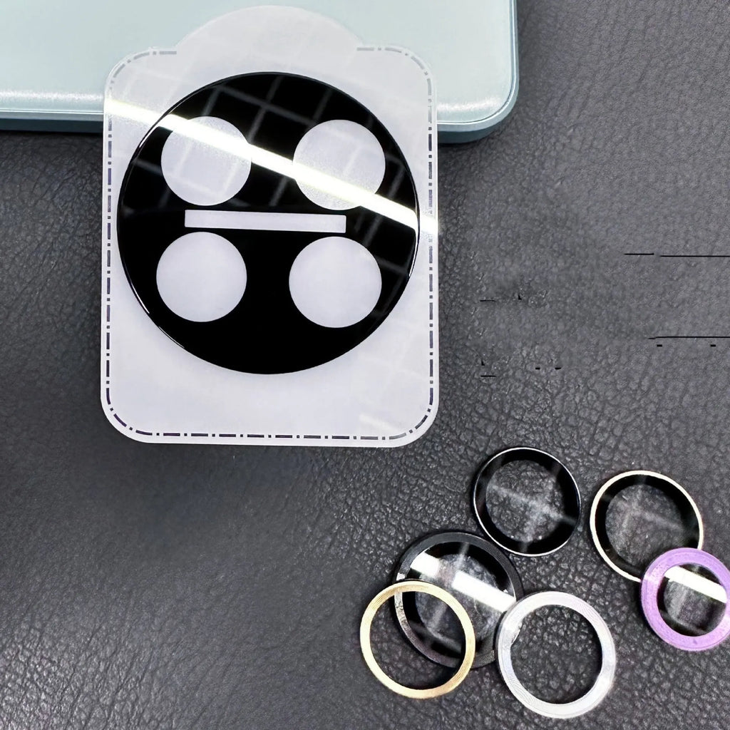 Tempered glass camera lens protector for OnePlus 12, Find N3, and OnePlus 11 phones with black ring design.