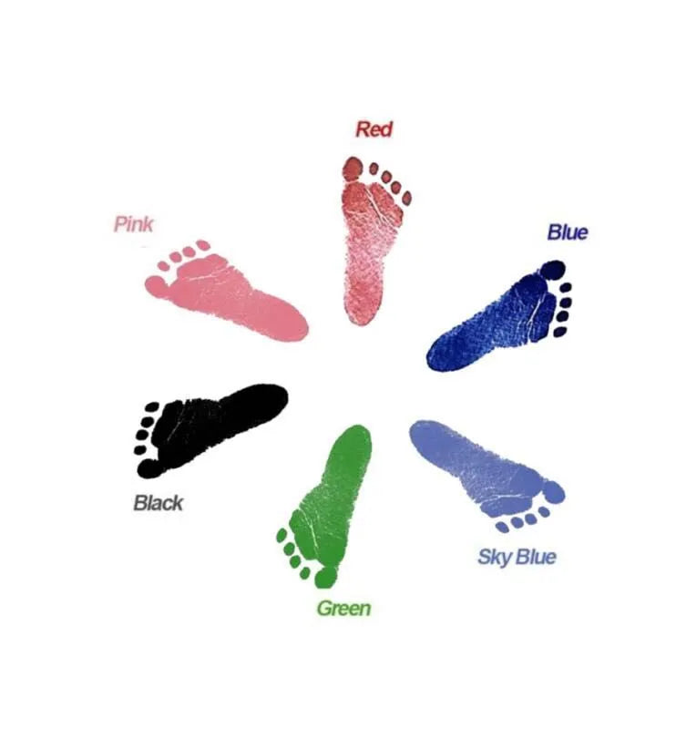 Baby hand and foot print kit with non-toxic disposable ink pad and 35x18cm photo frame