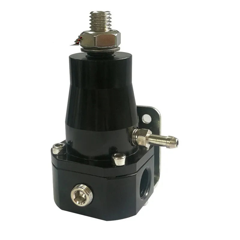Aluminium fuel pressure regulator with adjustable pressure gauge and mounting oil strap