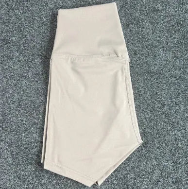 High-waisted nylon yoga shorts for women in various colours, suitable for running and cycling.