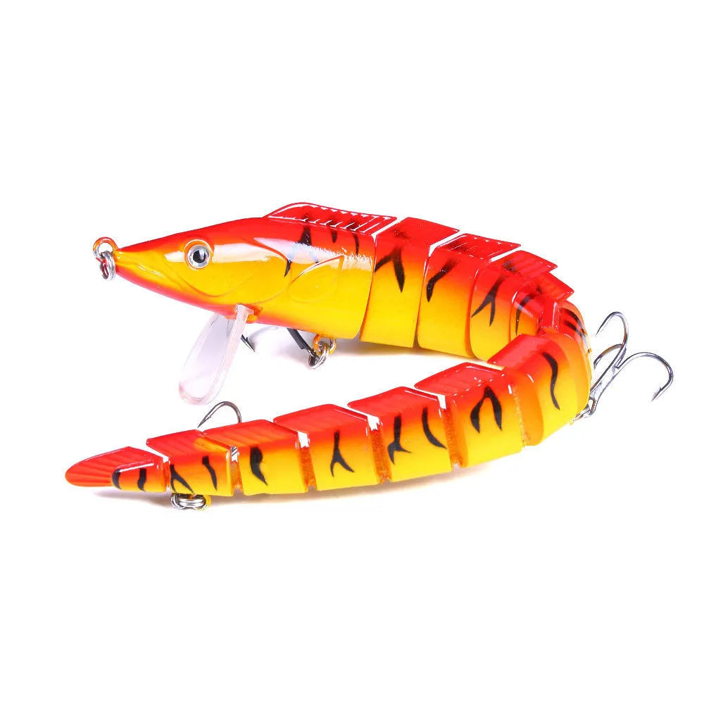 Multi-section soft plastic fish loach fishing lure measuring 23cm with #2 hook