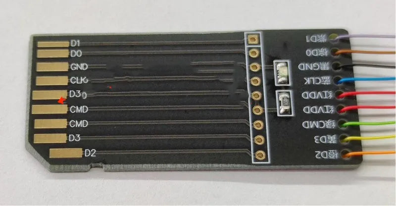 EMMC read and write tool for car audio host maintenance with SD card port