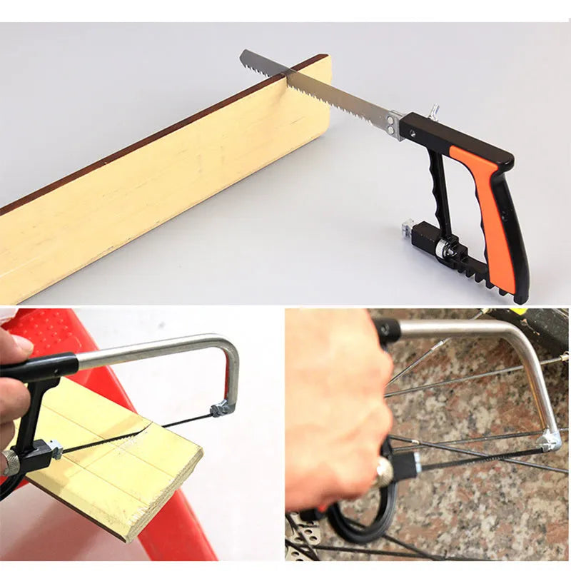 Alloy steel hand saw set with seven interchangeable blades and handle