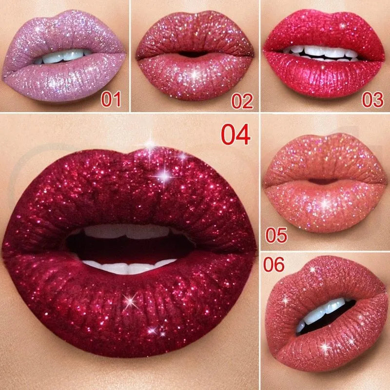 Symphony Shiny Matte Metal Lip Gloss Lipstick 4mL in six colour options 01-06 with mineral formula