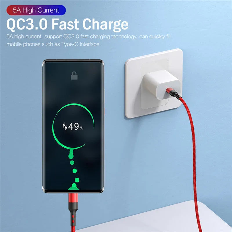 100W USB-C to USB-C PD fast charging cable with aluminium alloy connectors in black