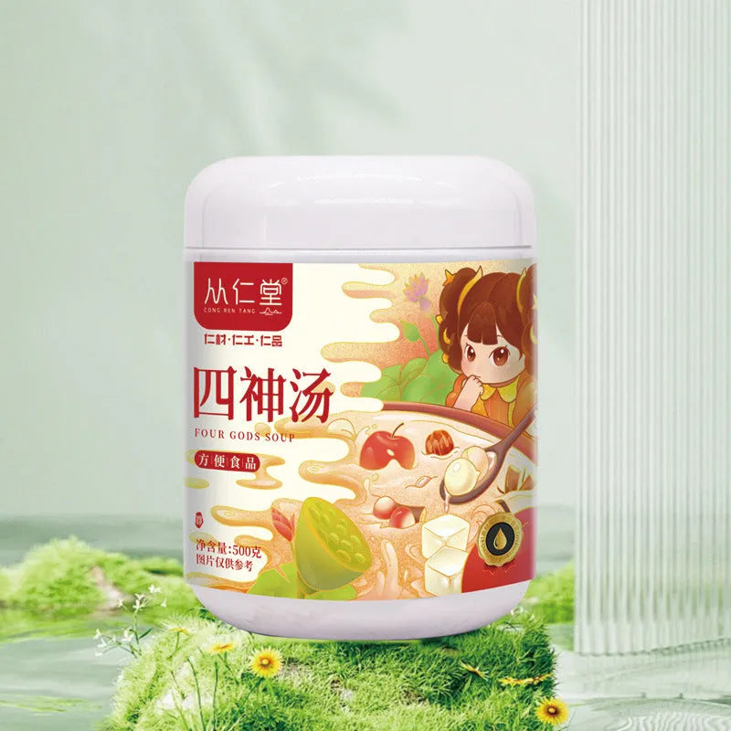 Box of children's spleen and stomach health tea showing 12 individual 100ml bags of herbal decoction.