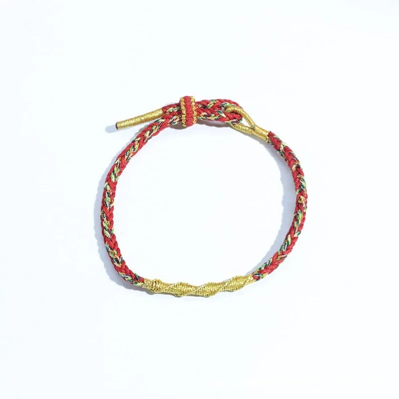 Adjustable eight-strand woven colourful guardian strap bracelet in flexible wire with Chinese zodiac colours