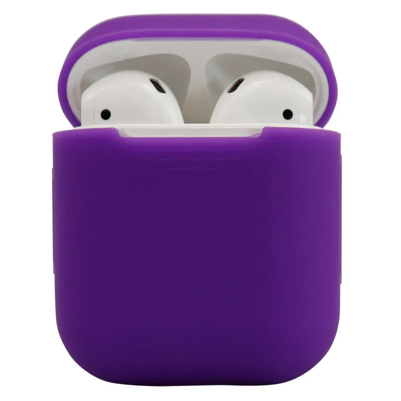 Silicone protective case for Apple AirPods 2 wireless earbuds in multiple colour options