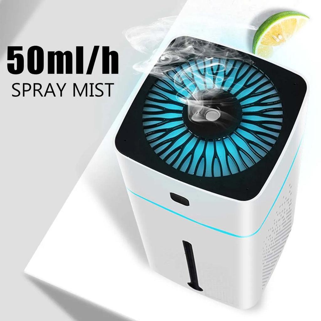 Black or white desktop humidifier with USB power and 1000ml water capacity for home office use