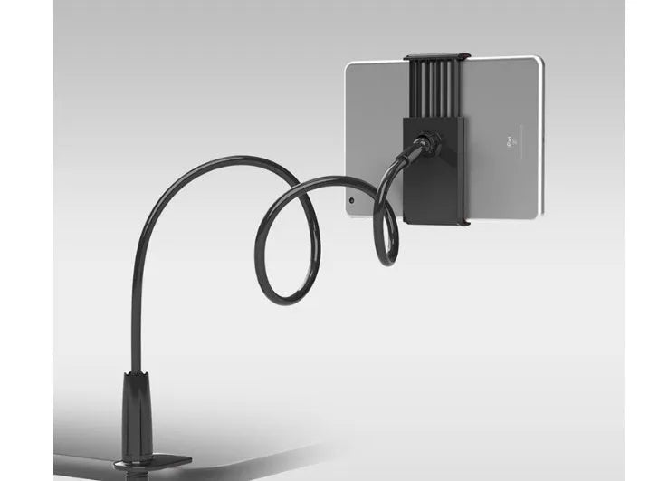 Universal lazy bracket tablet mount holder in black or white with 100cm or 70cm stretch length and 18cm by 25cm bag