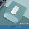 Ergonomic cloth silicone mouse pad with wrist rest in multiple colour options.