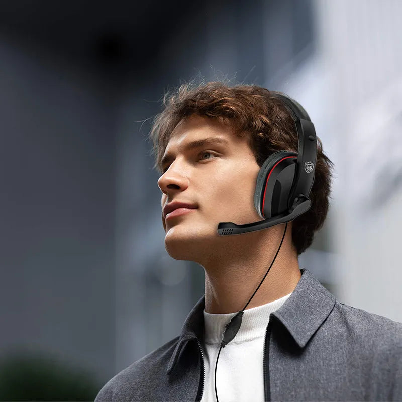 Black wired computer gaming headset with 40mm speakers and 1.2 metre cable