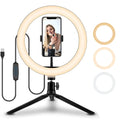 10-inch ring selfie beautifying light with 19cm metal bracket stand for smartphone photography