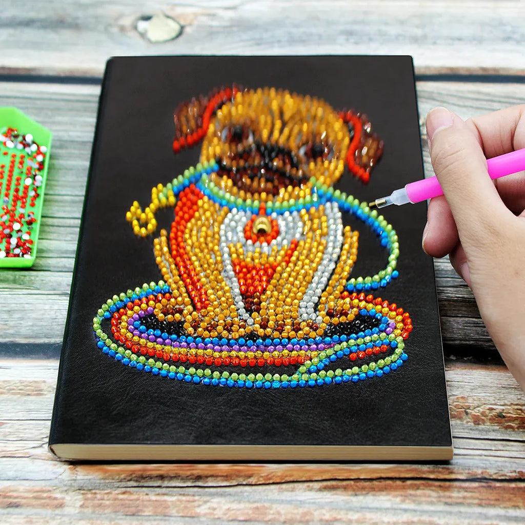 Black A5 DIY diamond painting notebook with 50 pages for design planning
