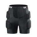 Black skating hip protection trousers with NBR foam padding for fall prevention