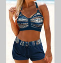 Women's two-piece printed polyester bikini swimsuit in multiple colour patterns