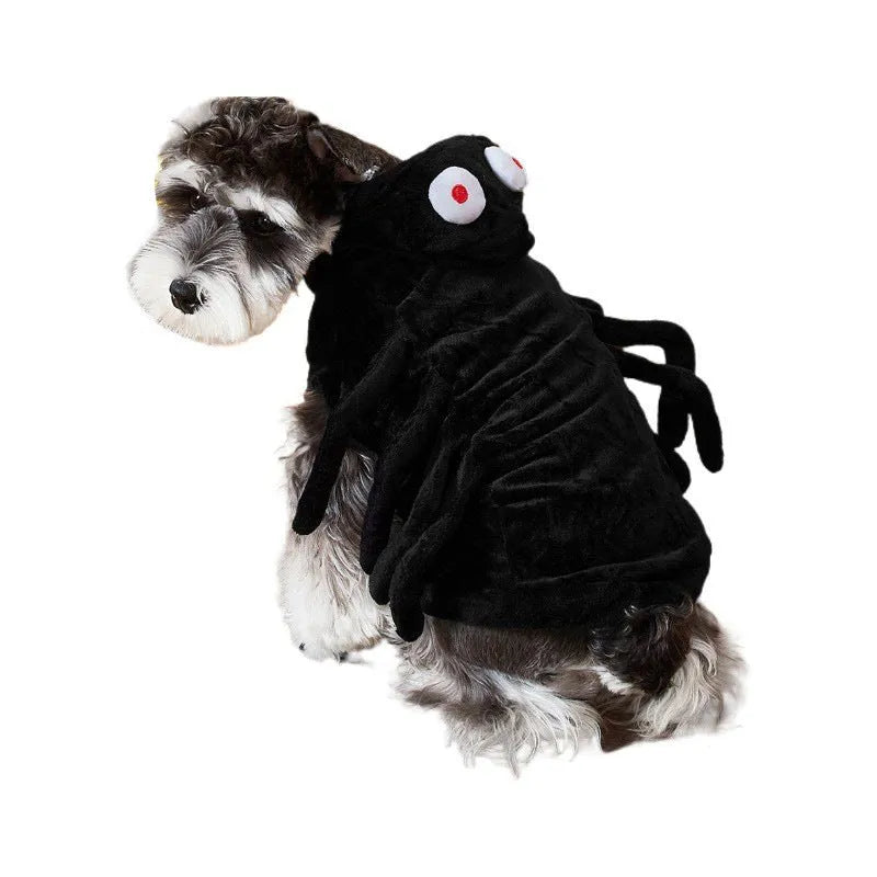 Halloween spider costume for dogs and cats in polyester with full-length design