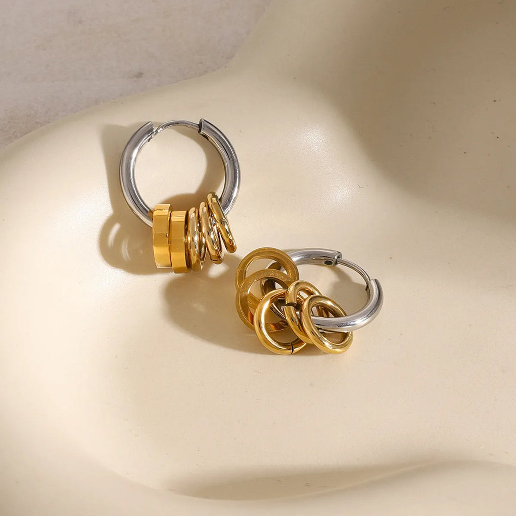 Stainless steel electroplated colour matching earrings with ins style design
