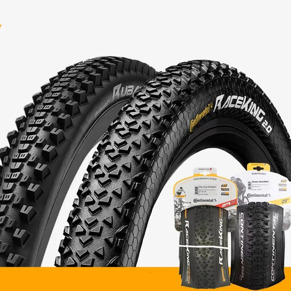 Mountain bike folding outer tyre in yellow and white sidewall options for 26, 27.5, and 29 inch wheels.