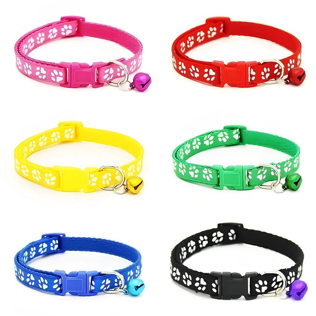 Pet cat bell collar in black with adjustable 1.0cm band width for small pets