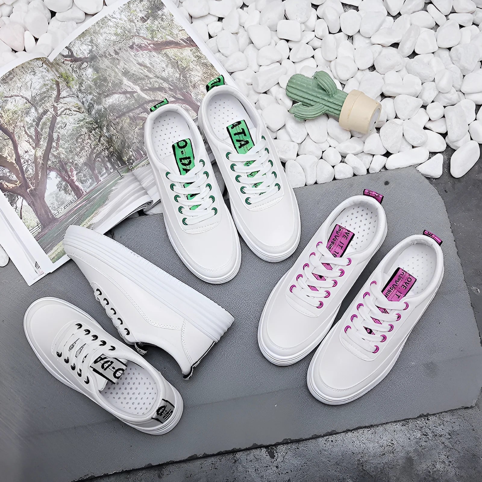 Breathable women canvas sneaker in black with microfiber leather upper, lace-up design, and rubber outsole