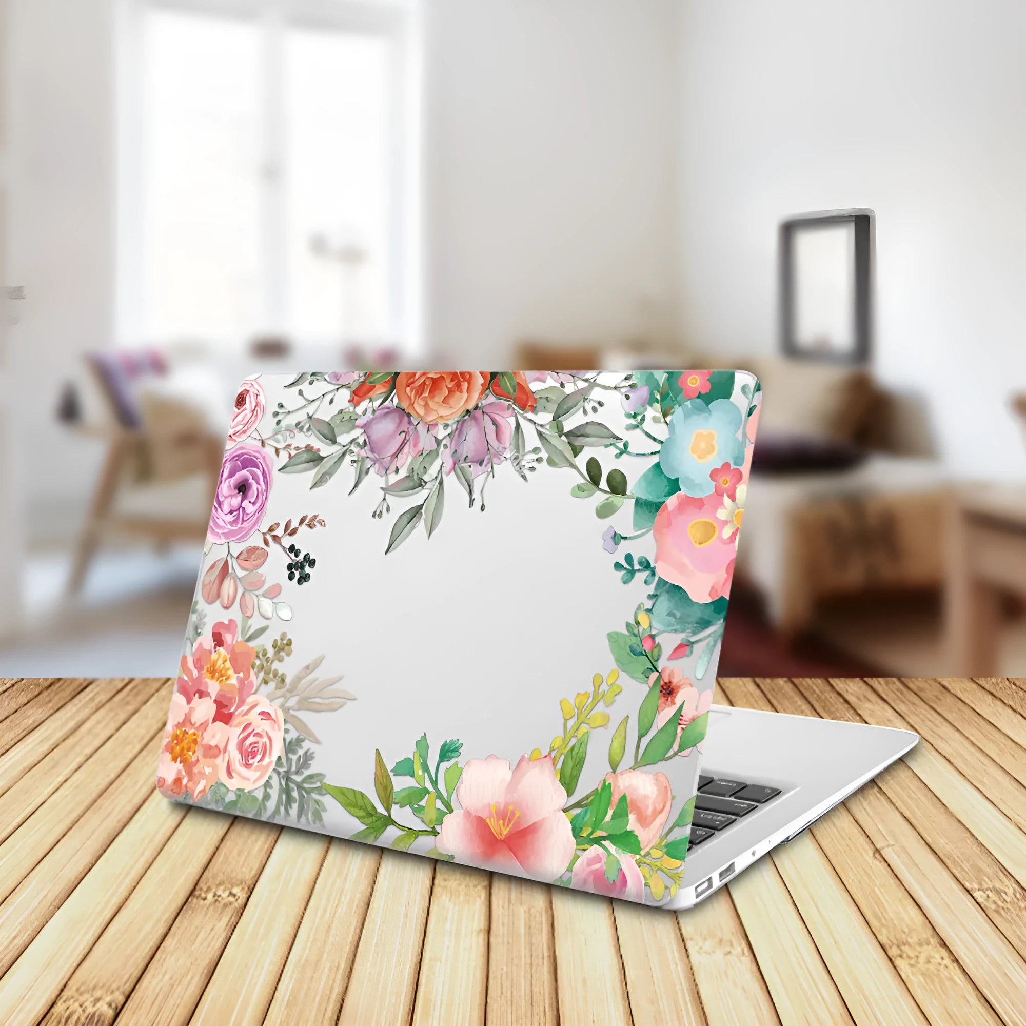 Plastic laptop protective shell with floral design for MacBook 11air and 12retina models
