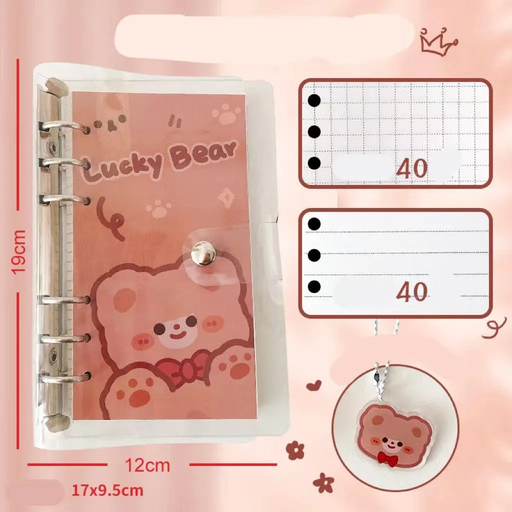 A6 loose-leaf notebook with character design cover, 80 sheets, 6-hole fitting