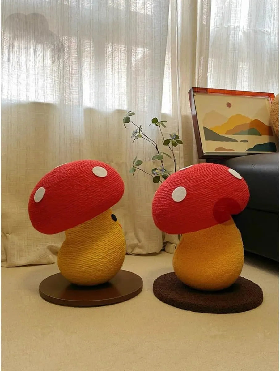 Foldable accordion design cardboard cat scratcher with mushroom shape for furniture protection