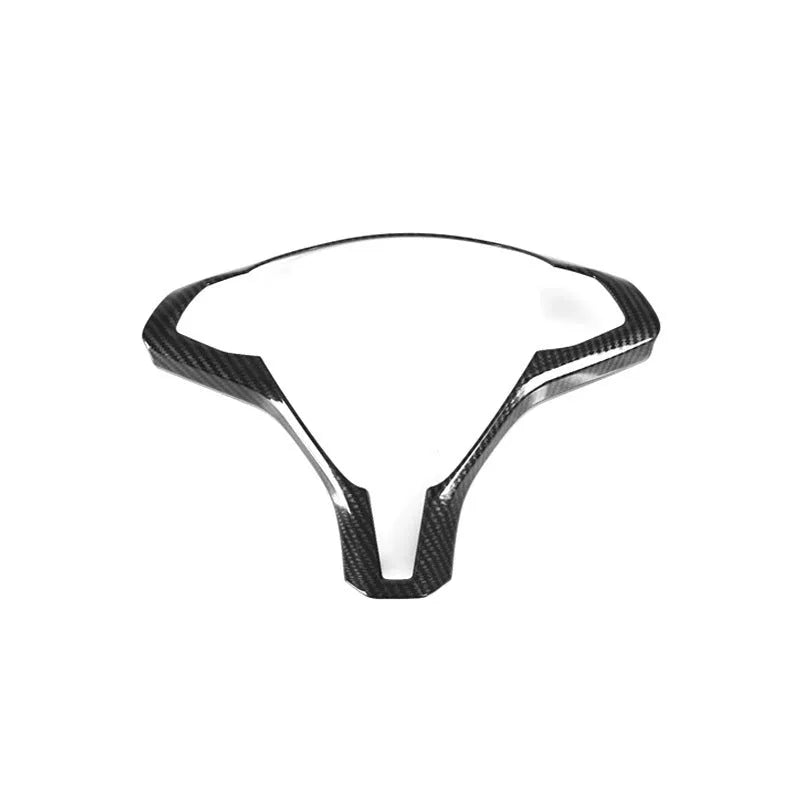 Black carbon fibre pattern ABS plastic steering wheel decorative trim for Tesla Model S.