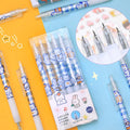 Pack of six cream and orange bear and rabbit themed press pen knives with safety blades.
