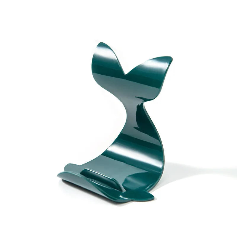 Whale desktop mobile phone bracket stand in PS plastic with creative tail design, black colour option