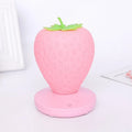 Strawberry-shaped silicone night light with USB charging, touch control, and LED glow, 10cm tall