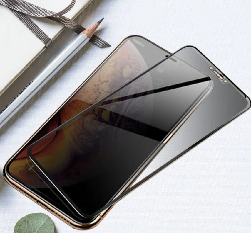 Full coverage tempered glass screen protector for Samsung Galaxy S and Note series smartphones on a white background.