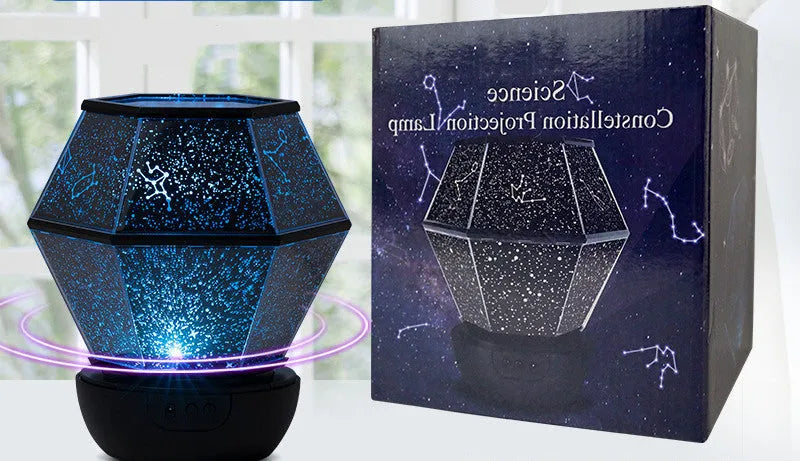 Children's rotating stars LED night light with starlight projection and 3 colour modes