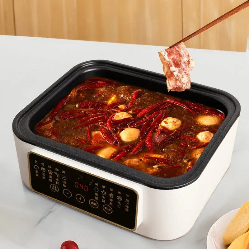 28-litre electric steamer with stainless steel rack and automatic measuring function