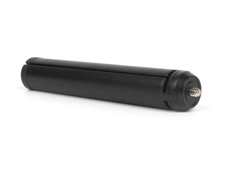 Black aluminium mobile tripod stabiliser compatible with Apple iPhone for handheld photography