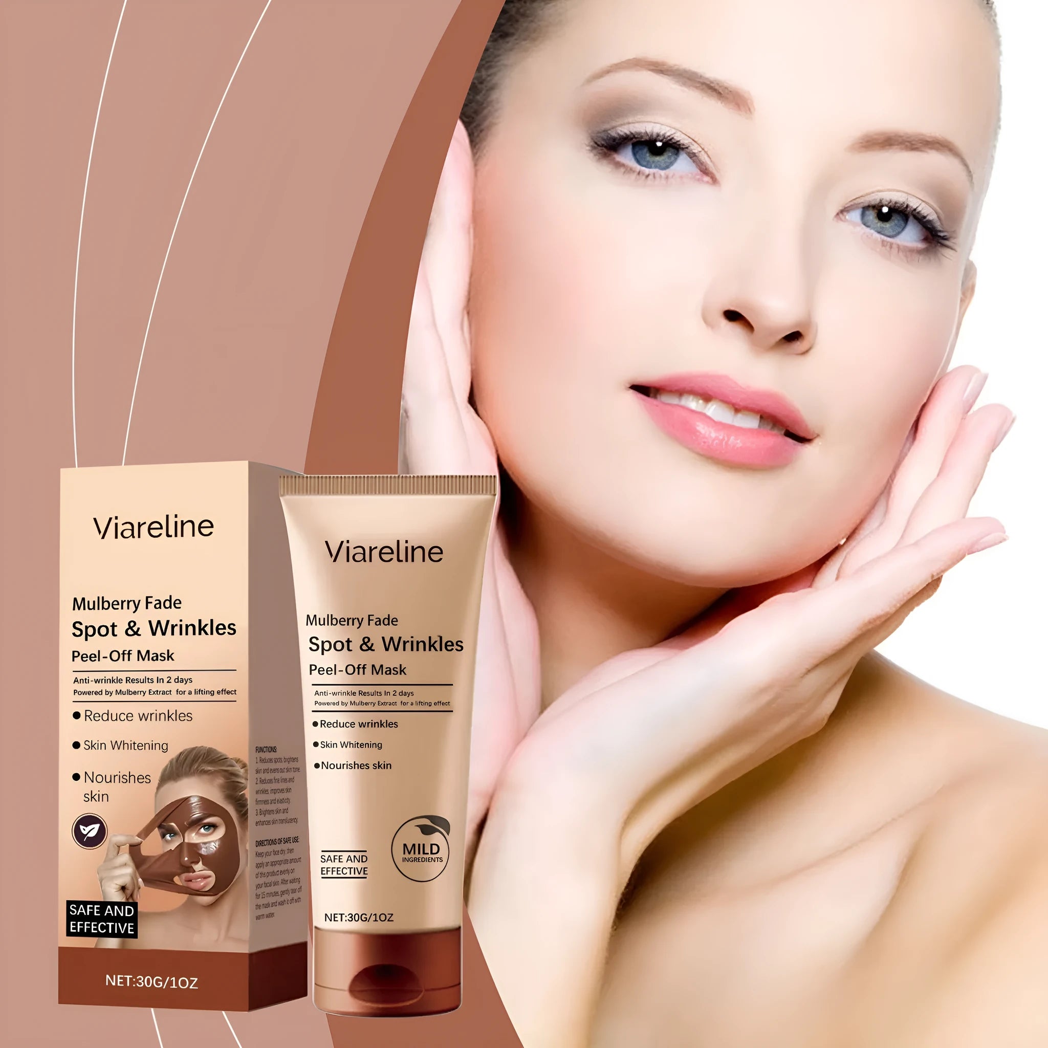 Facial mask sheet mask fading wrinkle compact delicate skin care 30g with arbutin and hyaluronic acid