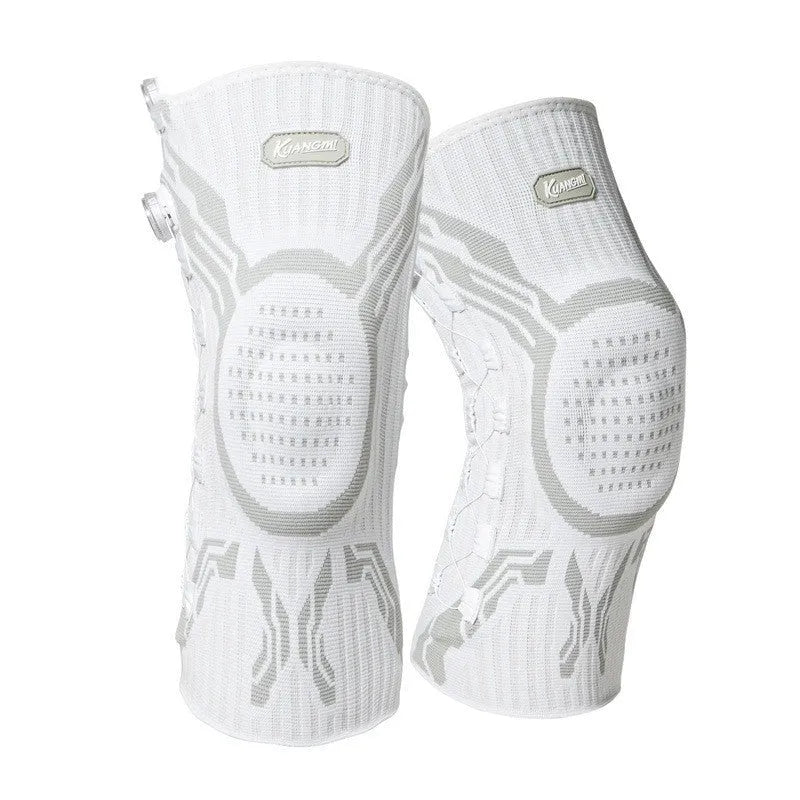 Grey-white professional sports kneecap for basketball, football, and running.