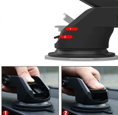 Universal car navigation phone bracket with telescopic adjustable rod and mounting base