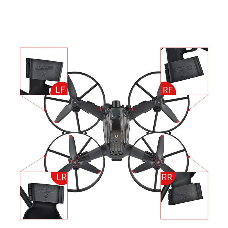 DJI FPV propeller guard set 4-pack black plastic crash rings 145x145mm for drone blade protection