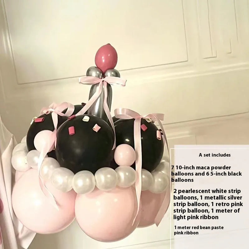 Balloon bouquet DIY kit for cake decoration with round latex balloons in complete material package