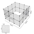 Black 6-piece environment-friendly metal pet fence for indoor and outdoor use.